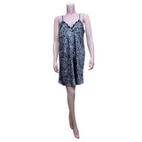 Silver Silk Chemise with Dark Flowers